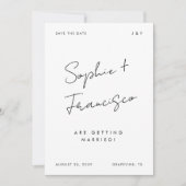 Save The Date Script manuscrit photo et monogramme Mariage simpl (Devant)
