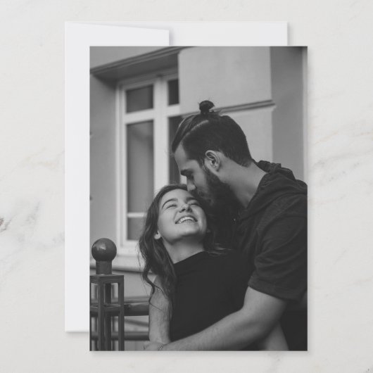 Save The Date Script manuscrit photo et monogramme Mariage simpl (Dos)