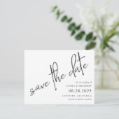 Save The Date Script manuscrit simple moderne Enregistrer la dat (Debout devant)