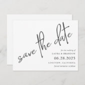 Save The Date Script manuscrit simple moderne Enregistrer la dat (Devant / Derrière)