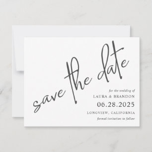 Save The Date Script manuscrit simple moderne Enregistrer la dat