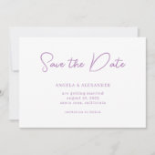 Save The Date Script Mariage de lavande moderne (Devant)