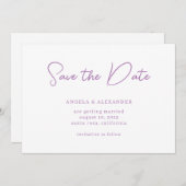 Save The Date Script Mariage de lavande moderne (Devant / Derrière)