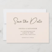 Save The Date Script Mariage moderne Beige Brown (Devant)