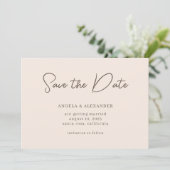 Save The Date Script Mariage moderne Beige Brown (Debout devant)