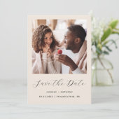Save The Date Script minimal beige 2 photos (Debout devant)