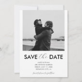 Save The Date Script minimal photo manuscrite blanc (Devant)