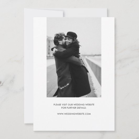 Save The Date Script minimal photo manuscrite blanc (Dos)