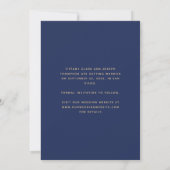 Save The Date Script Minimal Une Photo Bleu Nuit Or (Dos)