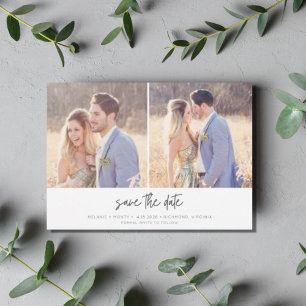 Save The Date Script minimaliste moderne Mariage photo simple
