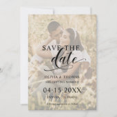 Save The Date Script Modern Couple Photo Overlay Boho Mariage (Devant)