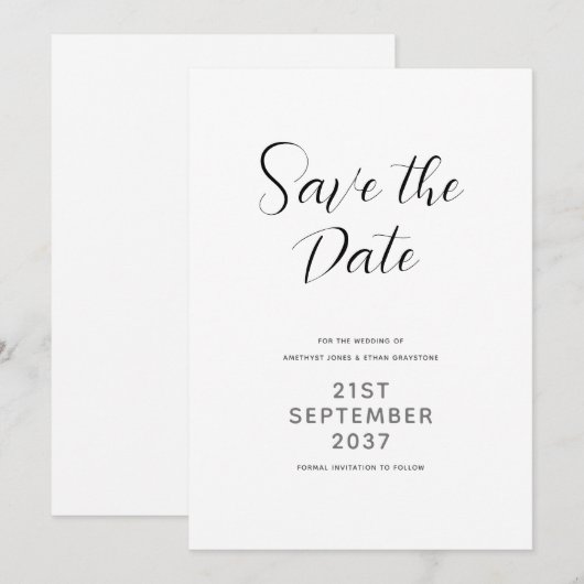 Save The Date Script moderne (Devant / Derrière)