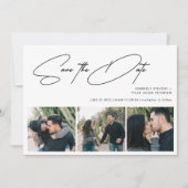 Save The Date Script moderne 3 photos mariage simple (Devant)