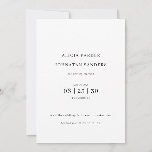 Save The Date Script moderne 6 photo collage simple mariage (Dos)