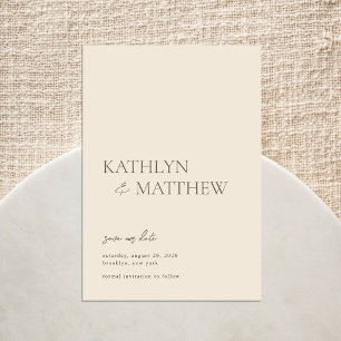 Save The Date Script moderne beige Whimsical Mariage bohème