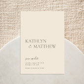 Save The Date Script moderne beige Whimsical Mariage bohème