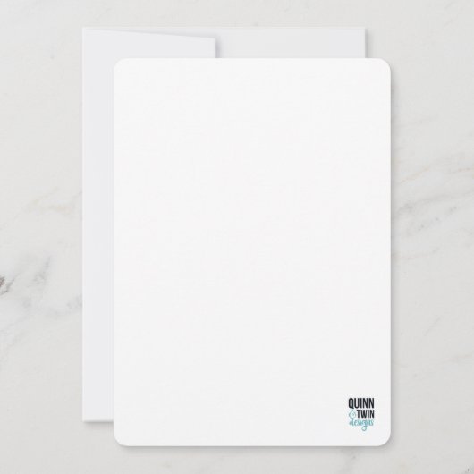 Save The Date Script moderne blanc et noir (Dos)