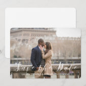 Save The Date Script moderne blanc et noir (Devant / Derrière)
