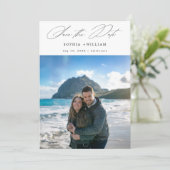 Save The Date Script moderne élégant Plage tropicale Mariage pho (Debout devant)
