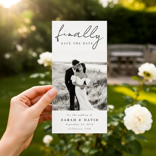 Save The Date Script Moderne Enfin Signet Photo Classique Enregi