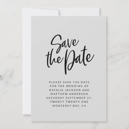 Save The Date Script moderne enregistrer la date mariage faire-p (Devant)