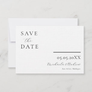 Save The Date Script moderne Enregistrer la date, Photo à l'arri