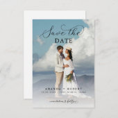 Save The Date Script moderne et photo Mariage simple (Devant / Derrière)