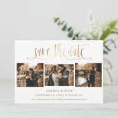 Save The Date Script Moderne Gold Mariage Photo Enregistrer la d (Debout devant)