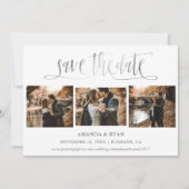 Save The Date Script Moderne Mariage Argent Photo Enregistrer la (Devant)