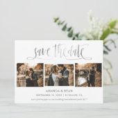 Save The Date Script Moderne Mariage Argent Photo Enregistrer la (Debout devant)