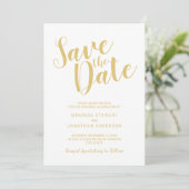 Save The Date Script moderne mariage blanc et or Enregistrer la  (Debout devant)