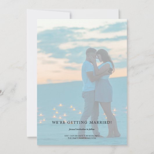 Save The Date Script moderne mariage photo Enregistrer la date (Dos)