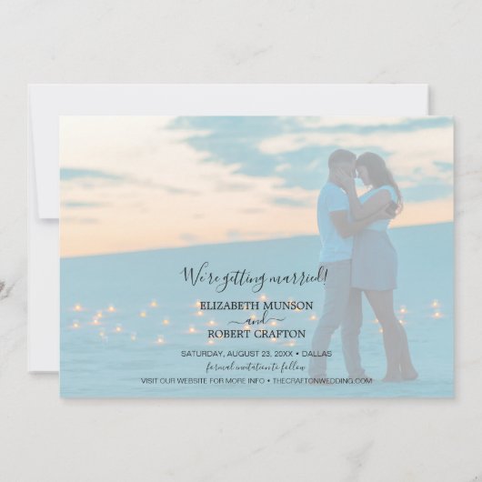 Save The Date Script moderne mariage photo Enregistrer la date (Dos)
