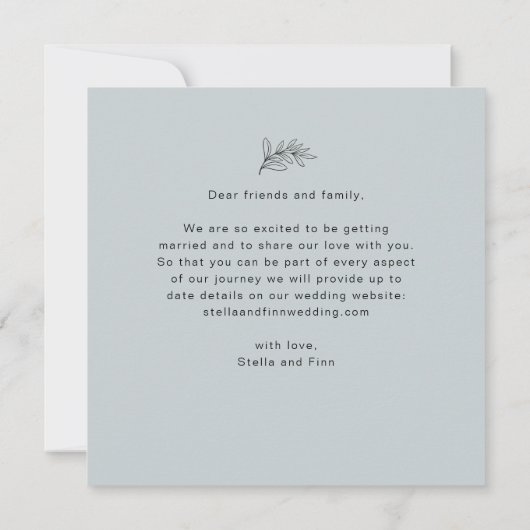 Save The Date Script moderne mariage photo Enregistrer la date (Dos)
