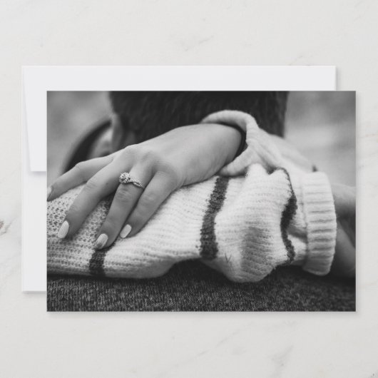 Save The Date Script Moderne Marine Bleu 4 Photo Enregistrer la  (Dos)