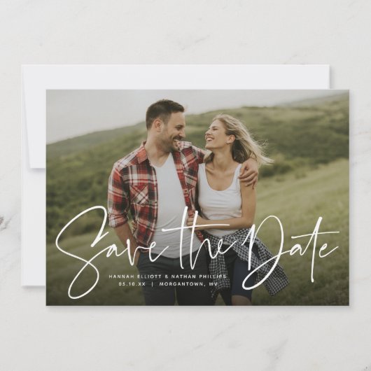 Save The Date Script moderne marine tendance enregistrer la date (Devant)