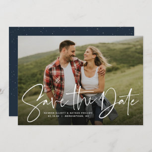 Save The Date Script moderne marine tendance enregistrer la date