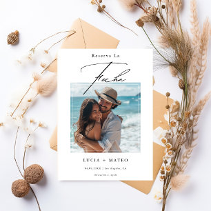 Save The Date Script moderne minimaliste Mariage espagnol photo