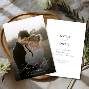 Save The Date Script moderne minimaliste Rustique Boho Mariage p