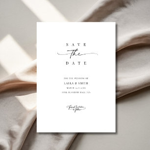 Save The Date Script moderne minimaliste simple Mariage noir et 