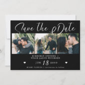 Save The Date Script moderne multi photo noir mariage (Devant)