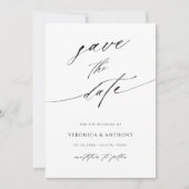 Save The Date Script moderne noir & blanc photo (Devant)