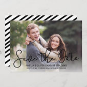 Save The Date Script moderne photo horizontale Enregistrer la da (Devant / Derrière)