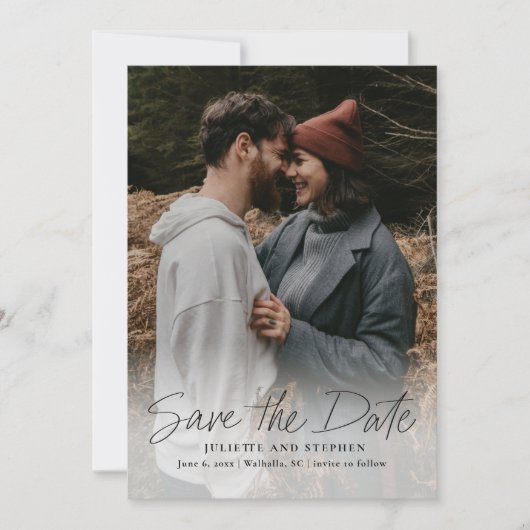 Save The Date Script moderne Photo Mariage simple (Devant)