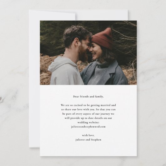 Save The Date Script moderne Photo Mariage simple (Dos)