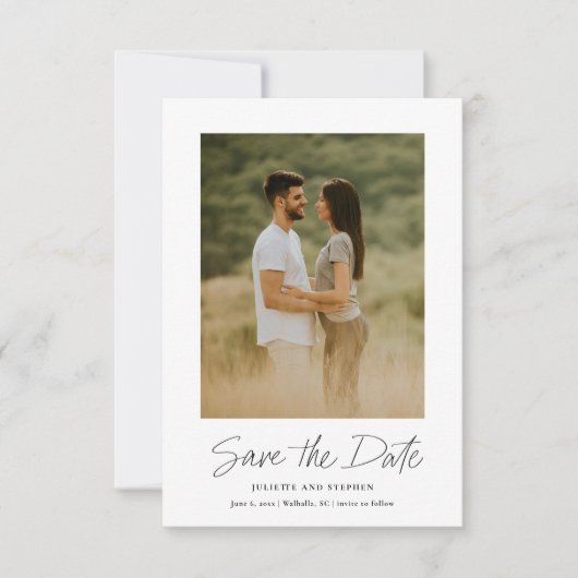 Save The Date Script moderne Photo Mariage simple (Devant)