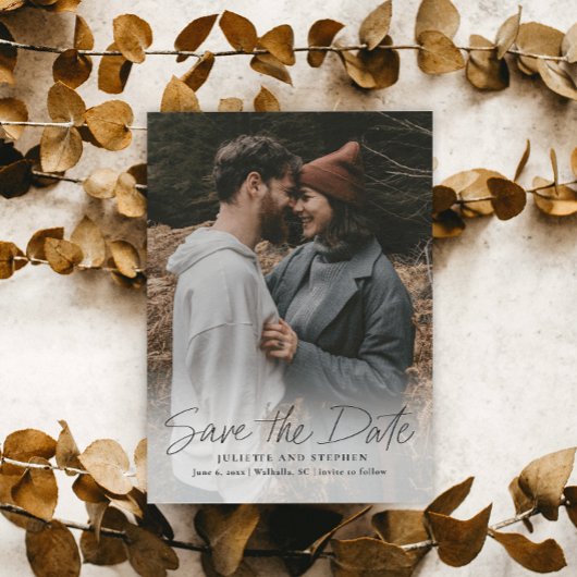 Save The Date Script moderne Photo Mariage simple