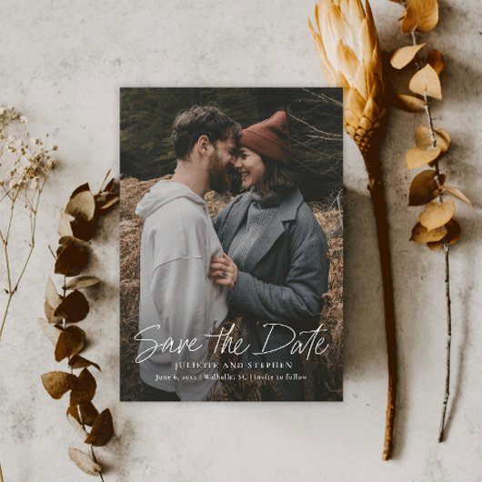 Save The Date Script moderne Photo Mariage simple