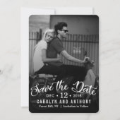 Save The Date Script moderne | Photo Personnalisée Enregistrer L (Devant)