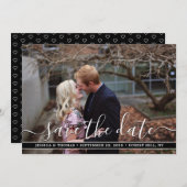 Save The Date Script moderne | Photo Personnalisée Enregistrer L (Devant / Derrière)